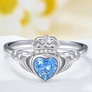 925 Sterling Silver Claddagh Heart Wedding Ring